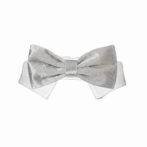 Valentino Dog Bow Tie Collar Silver