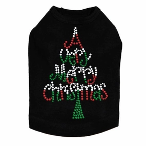 Very Merry Christmas Rhinestone Dog Tank