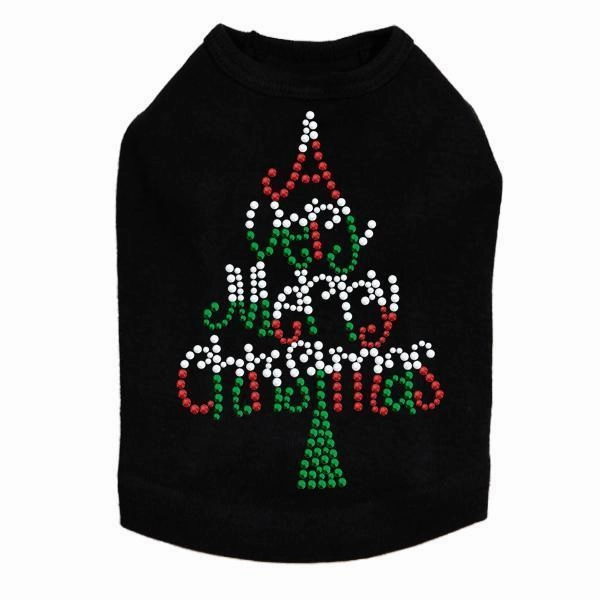 Very Merry Christmas Rhinestone Dog Tank