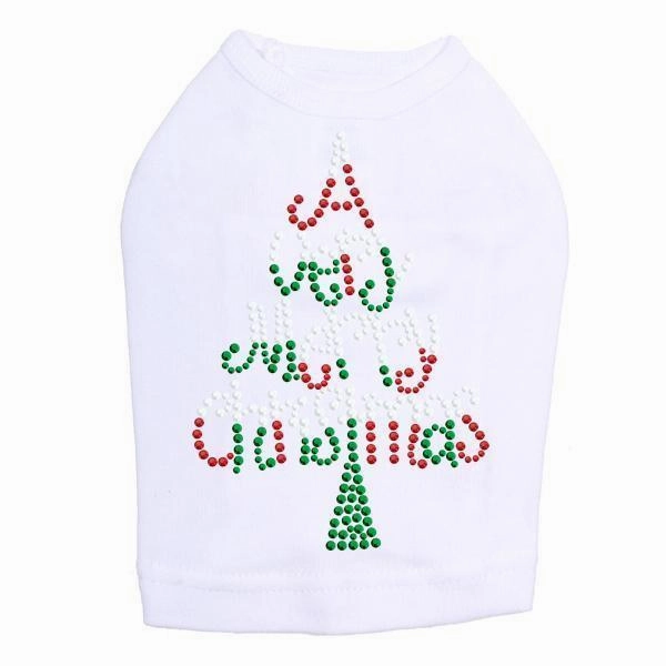 Very Merry Christmas Rhinestone Dog Tank