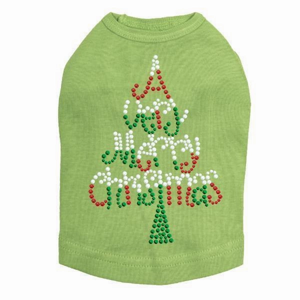 Very Merry Christmas Rhinestone Dog Tank