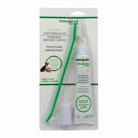 Vetoquinol Care Enzadent Toothbrush Kit - Poultry For Dogs & Cats