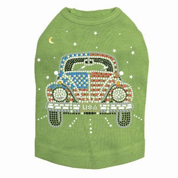 Volkswagen Red, White And Blue Rhinestone Dog Tank