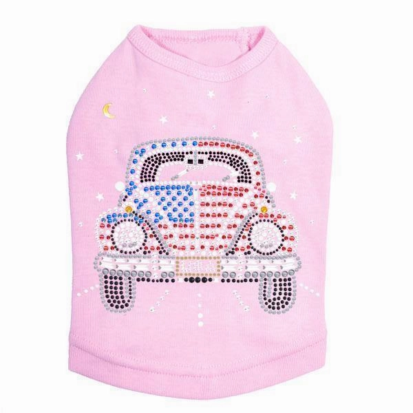 Volkswagen Red, White And Blue Rhinestone Dog Tank