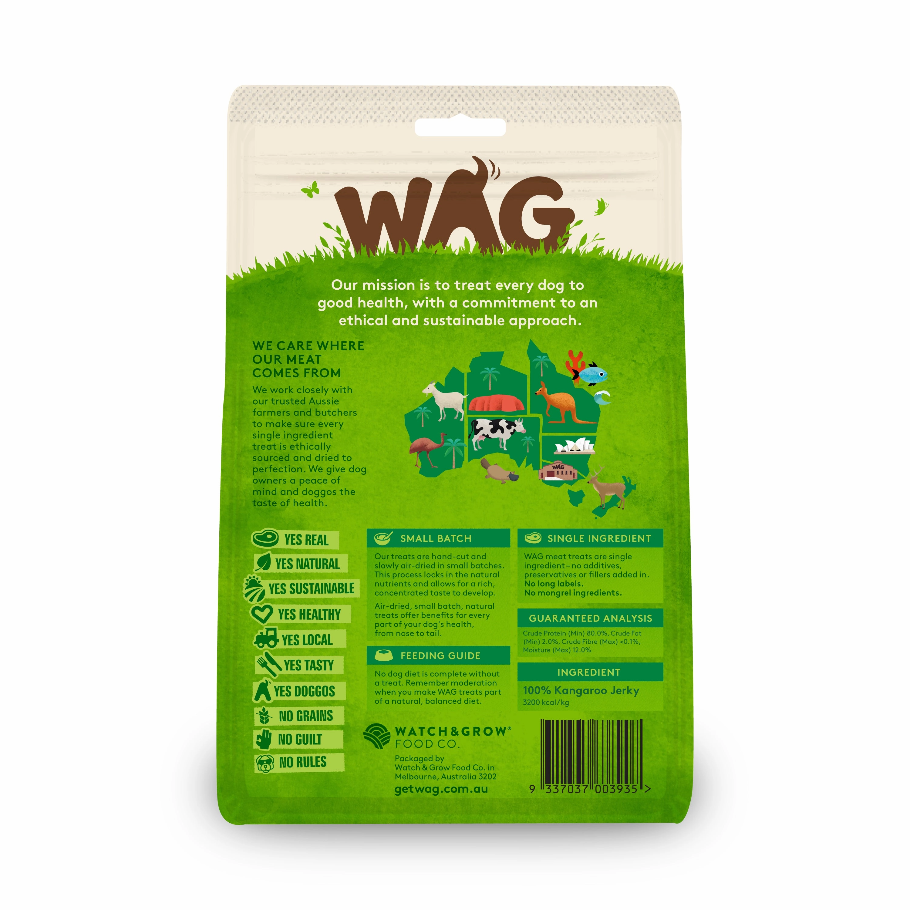 WAG - Kangaroo Jerky Dog Treat (200g)