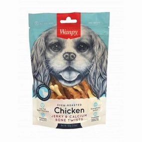 Wanpy Chicken Jerky & Calcium Bone Twists Dog Treat