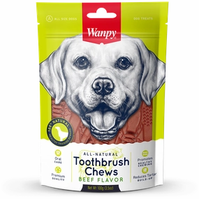 Wanpy Dog All Natural Toothbrush Chews Beef Flavor 100g