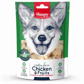 Wanpy Dog Freeze Dried Chicken & Fruits Kiwifruit, Apple & Cranberry 40g
