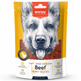 Wanpy Dog Soft Oven-Roasted Beef Jerky Slices 100g