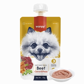 Wanpy Dog Tasty Meat Paste Beef Carrot & Peas 90g (EXPIRY 3 JULY 2025)