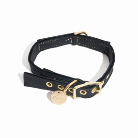 Washable Velvet Dog Collar Black