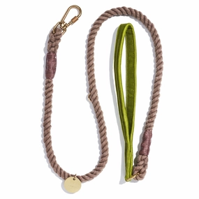 Washable Velvet Dog Leash Moss
