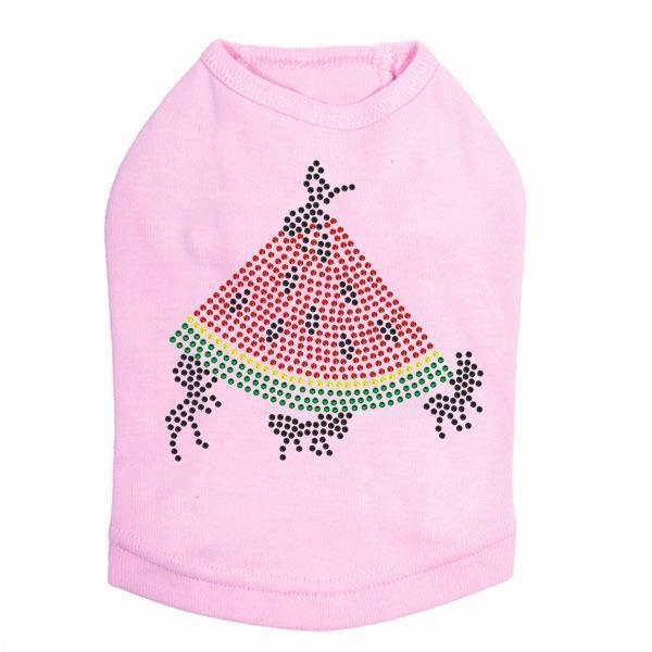 Watermelon Ants Rhinestud Dog Tank