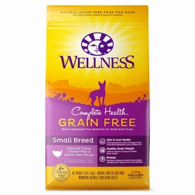 Wellness Dog Complete Health Grain Free Small Breed Deboned Turkey, Chicken & Salmon Meal Recipe 4lb
