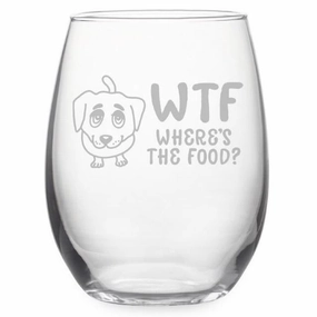 Where's The Food Stemless Wine Glasses, Set Of 4
