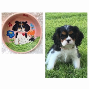 Whimsical Custom Portrait Dog Bowl