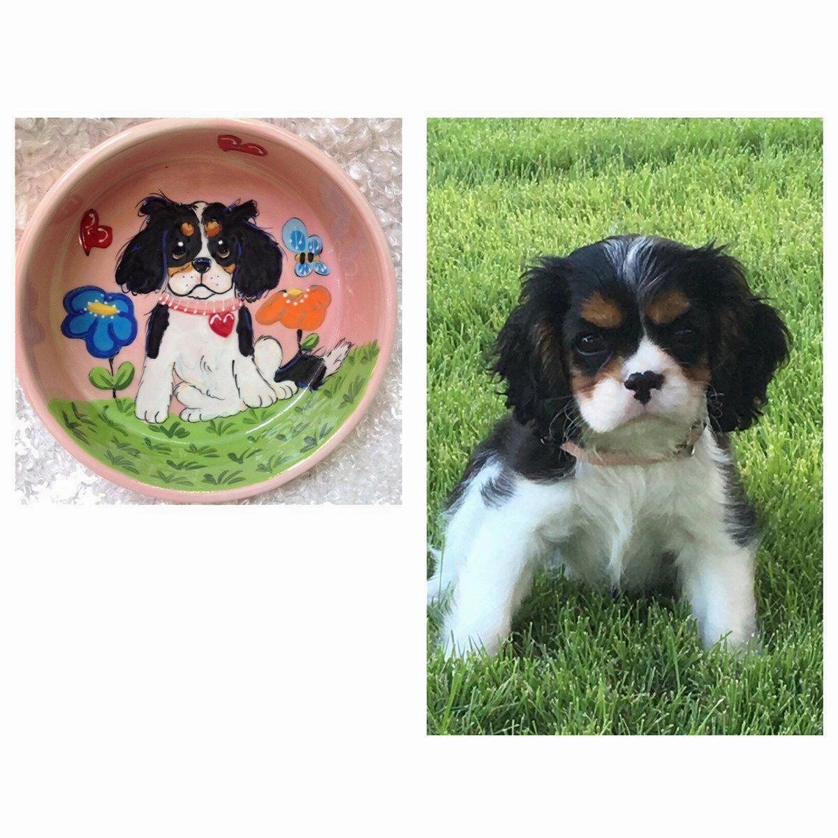 Whimsical Custom Portrait Dog Bowl