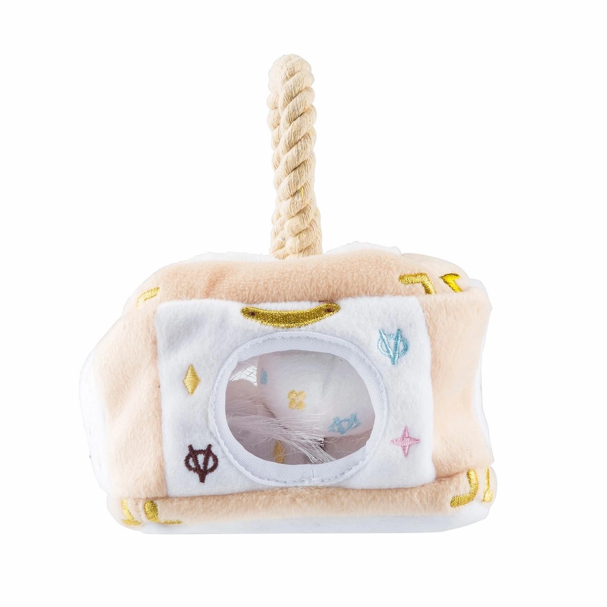 White Chewy Vuiton Trunk Activity House Dog Toy
