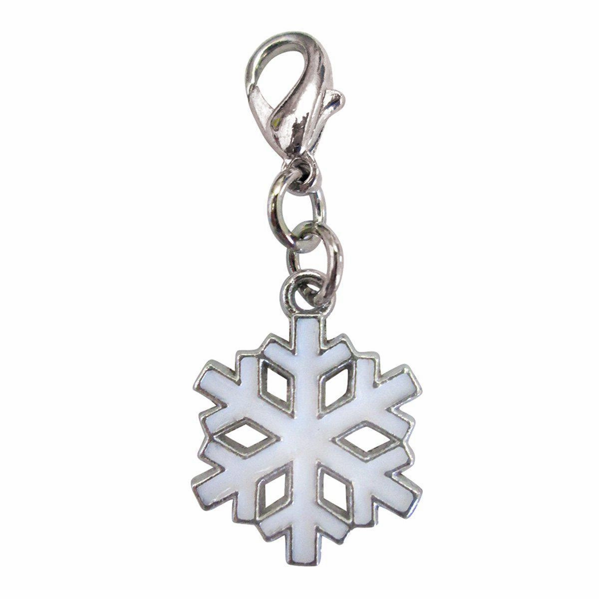 White Snowflake Enamel Dog Collar Charm