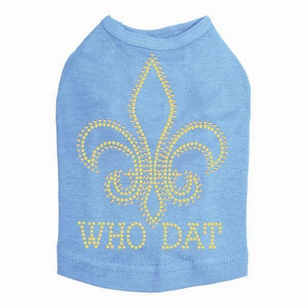 Who Dat Rhinestone Dog Tank