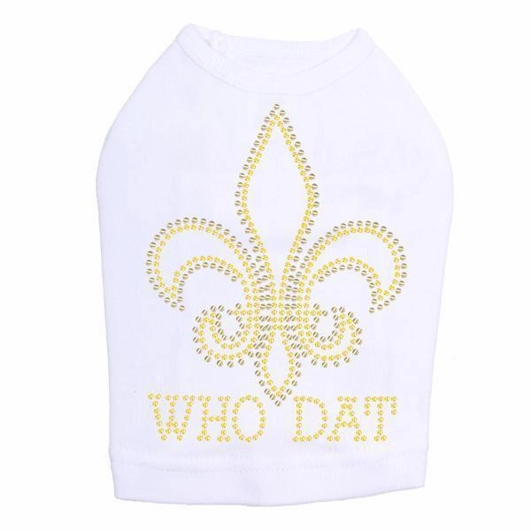 Who Dat Rhinestone Dog Tank