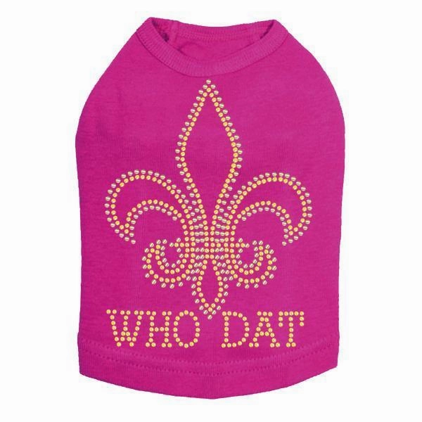 Who Dat Rhinestone Dog Tank