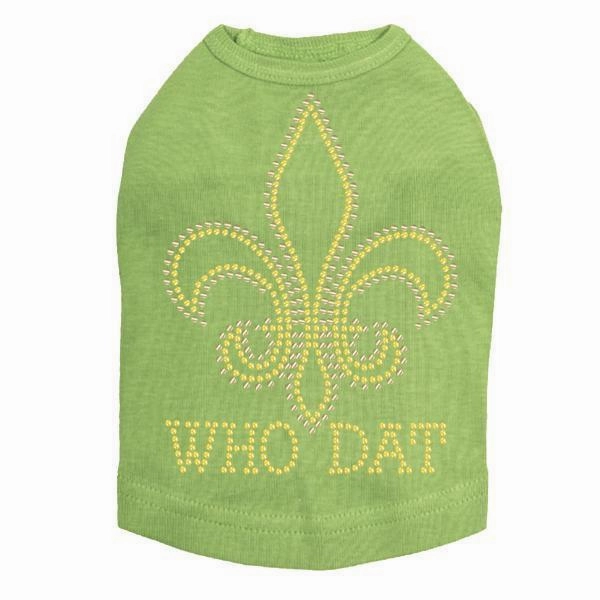 Who Dat Rhinestone Dog Tank