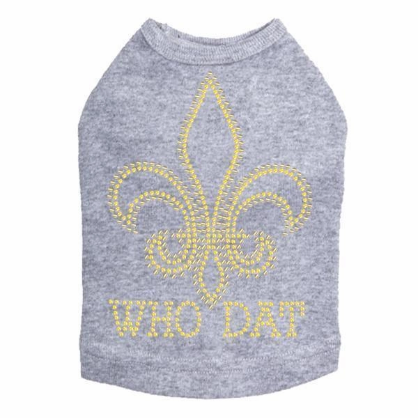 Who Dat Rhinestone Dog Tank