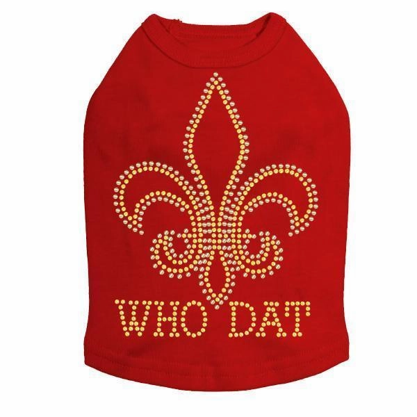 Who Dat Rhinestone Dog Tank