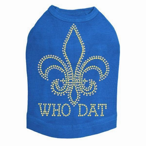 Who Dat Rhinestone Dog Tank