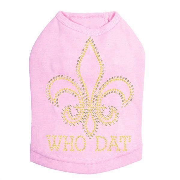 Who Dat Rhinestone Dog Tank