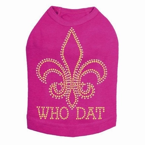 Who Dat Rhinestone Dog Tank