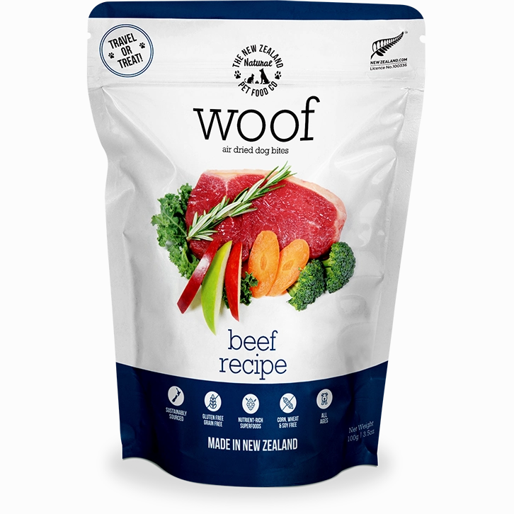 Woof Air-Dried Beef Dog Treats 100g