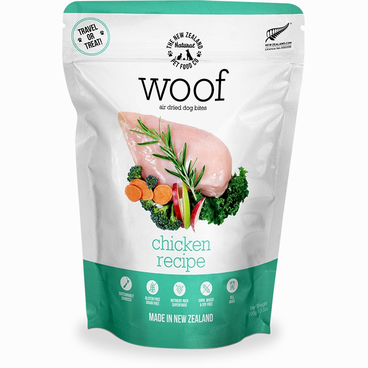 Woof Air-Dried Chicken Dog Treats 100g