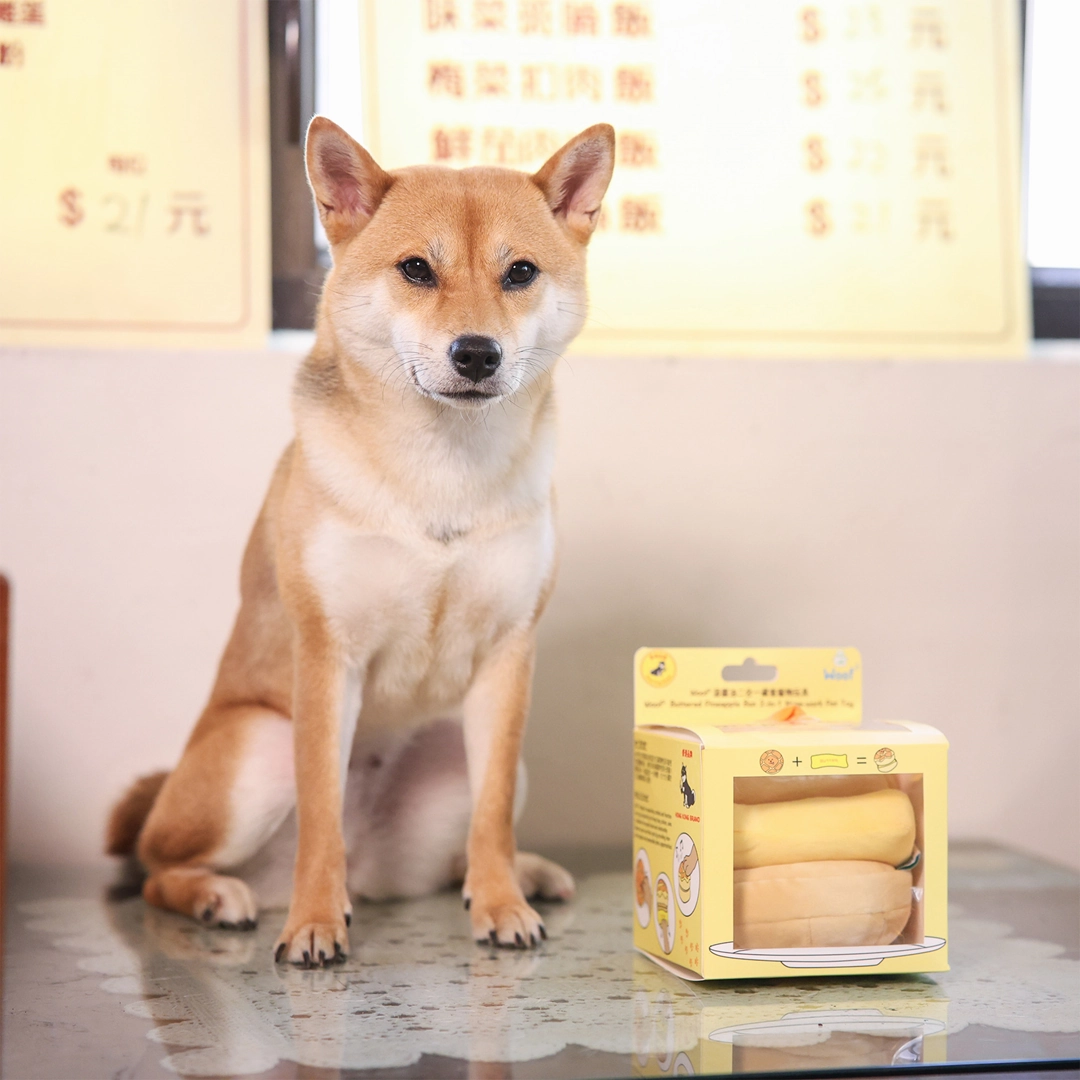 Woof Buttered Pineapple Bun, Nosework Interactive Plush Dog Toy