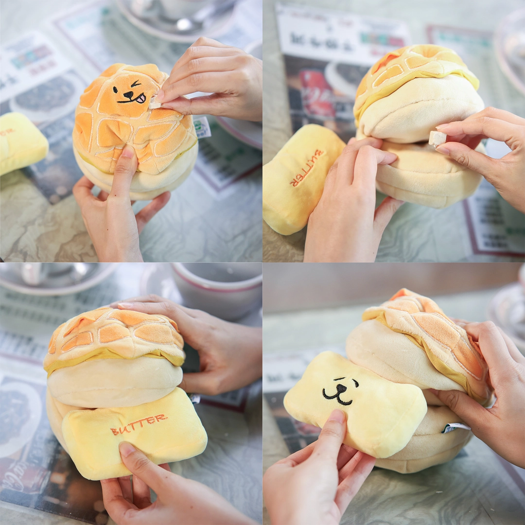 Woof Buttered Pineapple Bun, Nosework Interactive Plush Dog Toy