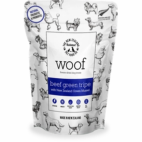 Woof Freeze-Dried Beef Green Tripe with NZ Green Mussel Dog Treat 40g