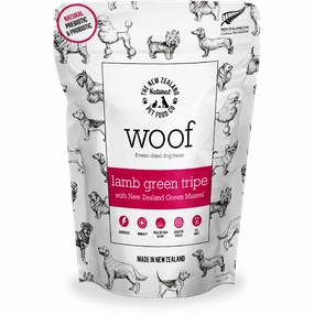 Woof Freeze-Dried Lamb Green Tripe with NZ Green Mussel Dog Treat 40g