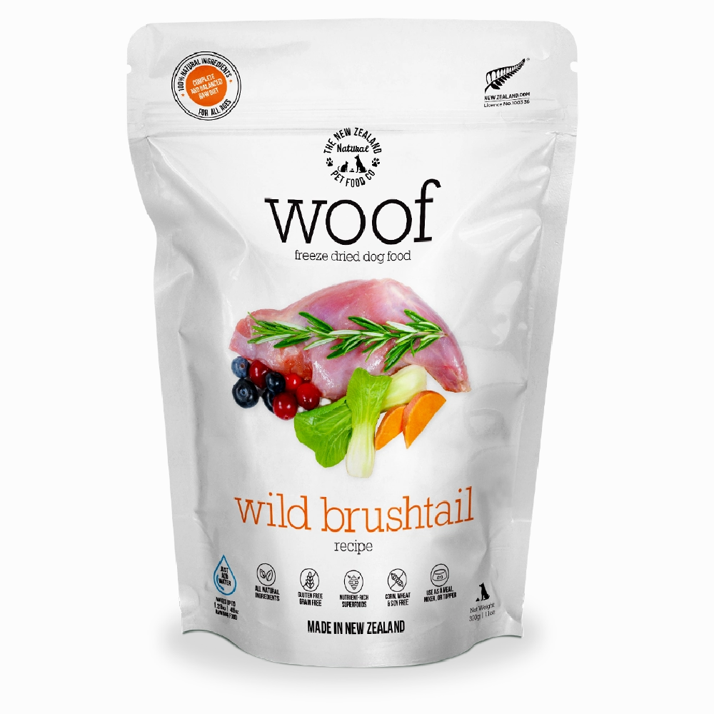Woof Freeze Dried Raw Wild Brushtail Dog Food 280g