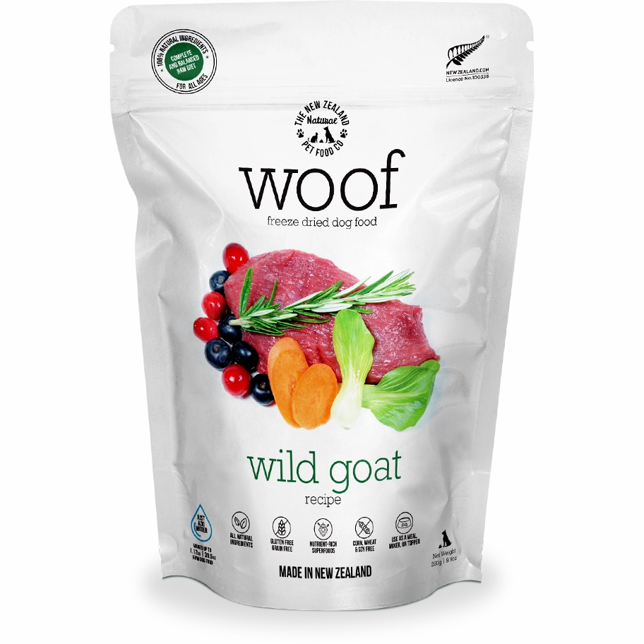 Woof Freeze-Dried Raw Wild Goat Dog Food 280g