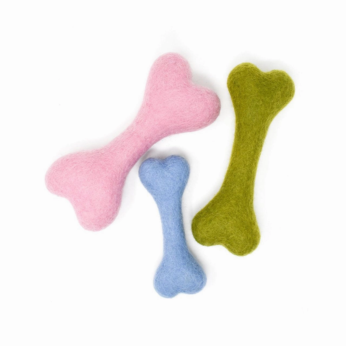 Wool Bone Dog Toy Wildflower