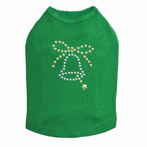 Xmas Bell Rhinestone Dog Tank