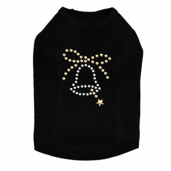 Xmas Bell Rhinestone Dog Tank