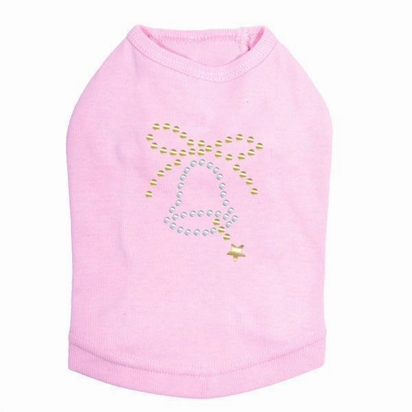 Xmas Bell Rhinestone Dog Tank