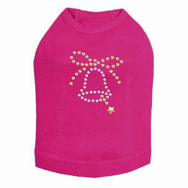 Xmas Bell Rhinestone Dog Tank