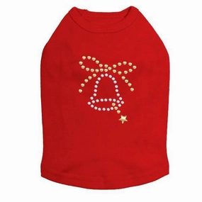 Xmas Bell Rhinestone Dog Tank