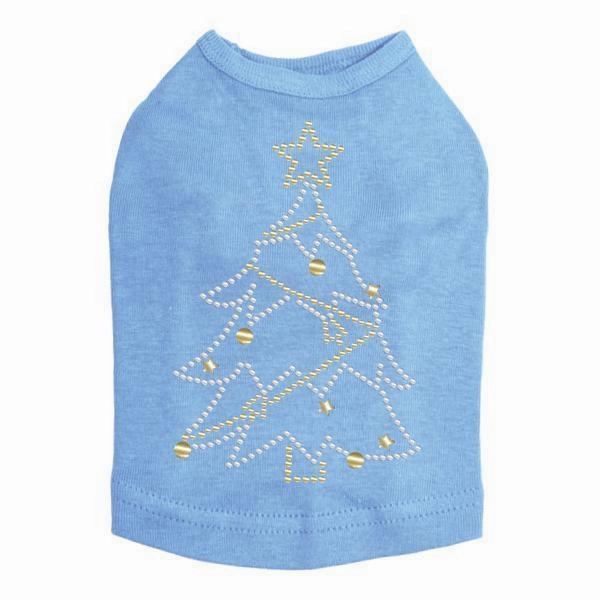 Xmas Tree Rhinestone Dog Tank