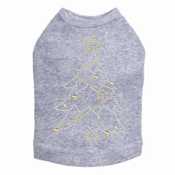 Xmas Tree Rhinestone Dog Tank