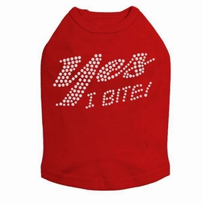 Yes I Bite Rhinestone Dog Tank