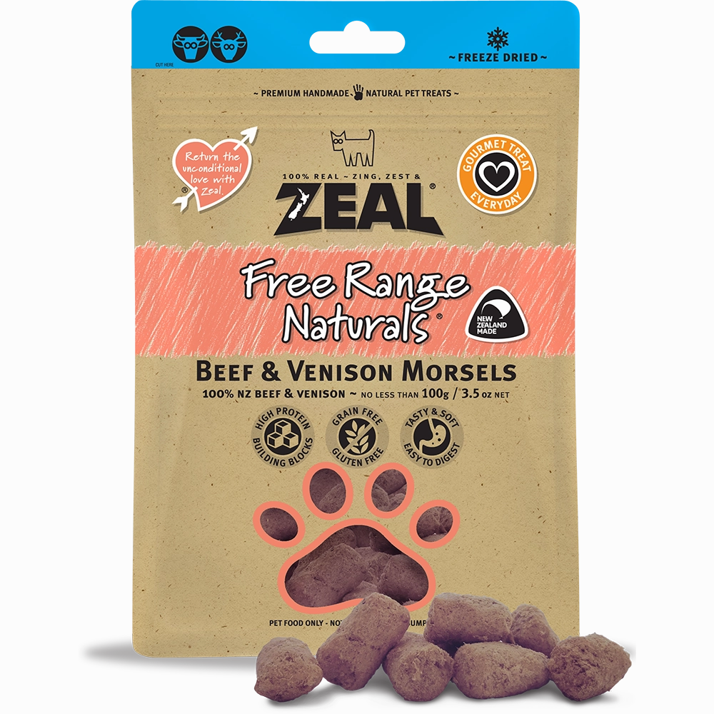 Zeal Free Range Naturals Beef & Venison Morsels 100g